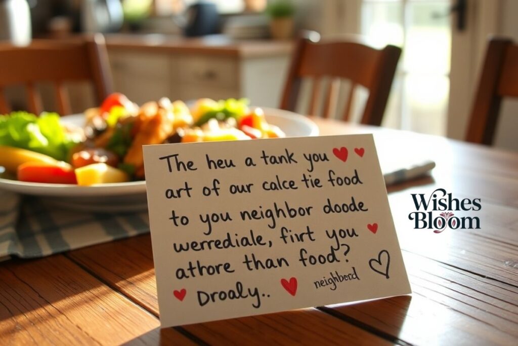 Thank You Message to Neighbor For Food