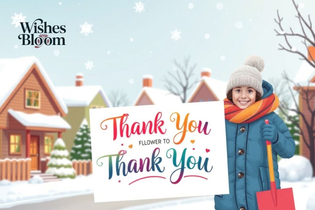 Thank You Message to Neighbor For Shoveling Snow or Plowing